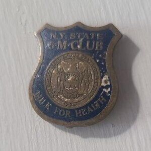 New York State Milk For Health Antique 1930's Lapel Pin